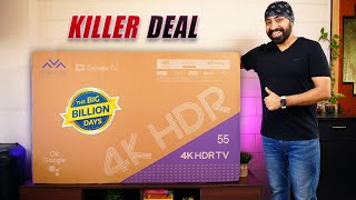 55 inch 4K Google TV  Rs 27990  Best Deal Flipkart Big Billion Days  Iffalcon 55U62 REVIEW 🔥 [upl. by Nohsed]