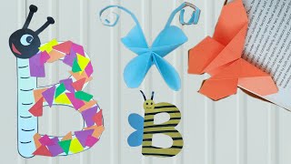 letter B craft idea and three butterfly craft idea [upl. by Enitsuj]