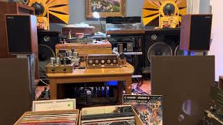 Harbeth P3ESR  LEAK preamp  LEAK ST25 amp  Lenco L75  Bob and Ray A stereo spectacular LP [upl. by Nico682]