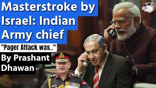 MASTER STROKE BY ISRAEL says Indian Army Chief  PM Modi Calls Netanyahu after Lebanon Attack [upl. by Gwenette819]