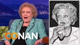 Betty Whites Hot Dog Fan Art  CONAN on TBS [upl. by Katlin953]