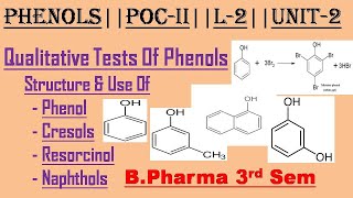 Phenol  Qualitative test  Structure and use L2U2 Organic Chemistry 2nd Bpharma 3rdsem [upl. by Korwun727]