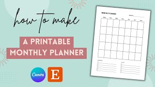 How To Make A Printable Monthly Planner in Canva 2023 [upl. by Natsyrt]