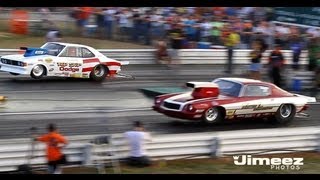 NOSTALGIA PRO STOCKS 74 WARREN JOHNSON CAMARO VS 72 ROD SHOP DODGE COLT [upl. by Balduin369]