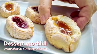 DESSERT MORBIDI ALLE MANDORLE con Marmellata GLUTENFREE ricetta facile e veloce [upl. by Berke]