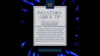 INVESTOR QUICK TIPs  Underdeveloped Investing [upl. by Anauqes]