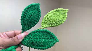 Cómo hacer hojas a crochet para tus rosas tejidas [upl. by Ollehto]