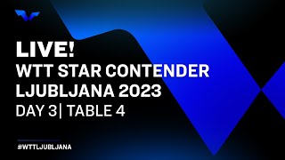 LIVE  T4  Day 3  WTT Star Contender Ljubljana 2023 [upl. by Tori]