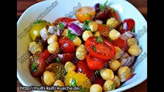 Kichererbsen Tomatensalat  multikultikuechede [upl. by Auburn]