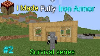 I Made Fully Iron Armor In Minecraft  Pojav launcher Survival series [upl. by Acquah961]