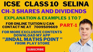 Ch3 Shares and Dividends Examples 17 From Selina Concise For ICSE Class 10 Math jindalmathspoint [upl. by Carlisle]