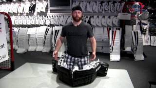 CCM Goalie Equipment Tip Fitting Leg Pads [upl. by Dagny511]