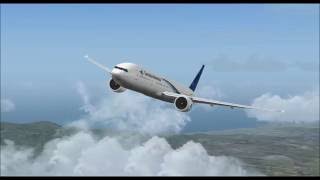 BOEING 777 300ER AIR AUSTRAL LEASED BY GARUDA INDONESIA TAKE OFF FROM PONTA DELGADA AIRPORT FS9 HD [upl. by Arianna]