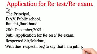 application for retest reexamwrite an application for reexam [upl. by Clarita280]