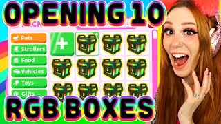 I Opened 10 RARE RGB BOXES In ADOPT ME Roblox Adopt Me Egg Opening [upl. by Notyal254]