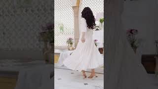 Off White Cotton Lurex Tiered Dress  Festive Wear  Savi India [upl. by Macguiness]