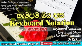 Hamadama Oya Dasa Deweni Inima Teledrama Keyboard Notation [upl. by Vachell798]