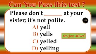 60 Mixed Tenses Test  Verbs in English Grammar  English Grammar Quiz  No1 Quality English [upl. by Halullat536]