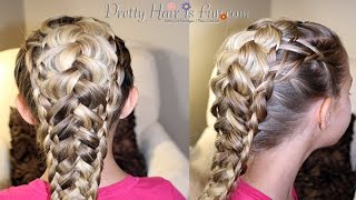 How To Weaved Dutch Braid Pancaked Braids Pretty Hair is Fun [upl. by West999]