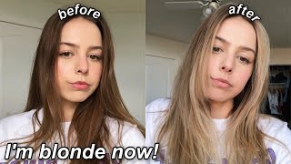 hair transformation from brunette to blonde [upl. by Jansson206]