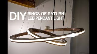 DIY Music Reactive quotRings of Saturnquot LED Pendant Light controlled by Arduino  How to Make [upl. by Htyderem]