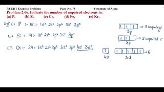 Indicate the number of unpaired electrons in a P b Si c Cr d Fe e Kr [upl. by Shurlocke595]