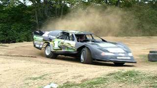 Vern LeFevers runs Chad Obersons Dirt Late Model on Obersons Go Kart Track [upl. by Nitniuq344]