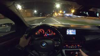 2013 BMW F10 520d 20 R4 chiptuning diesel 215 HP  POV Test Drive sound and powerslide [upl. by Aluino151]