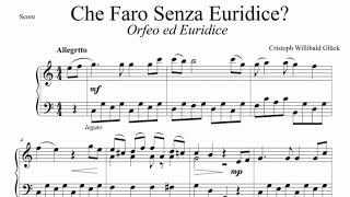 Orfeo ed Euridice  Che Faro Senza Euridice Piano [upl. by Atig207]