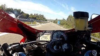 Honda CBR 954RR  Speed Run  296 kmh [upl. by Fortunato]