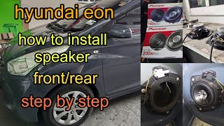 hyundai eon  how to install speaker frontrear step by step [upl. by Dnomde]