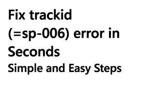 Fix Track id sp006 Error in Seconds  TwinklePC [upl. by Pamelina]