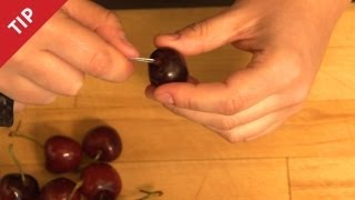 How to Pit a Cherry with a Paper Clip  CHOW Tip [upl. by Asial]