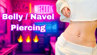 Belly Piercing Procedure  Navel Piercing for girls [upl. by Francesca]