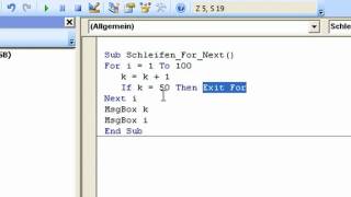 Excel VBA For Next Schleifen Teil 3 Exit for [upl. by Ahseer]