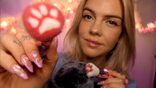 ASMR  brushing intense sur ton visage et le micro plein de pinceaux pour t’endormir 💕 [upl. by Gnik]