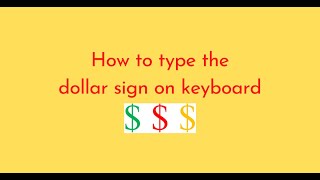 How to type the dollar sign on laptop keyboard [upl. by Lewendal]