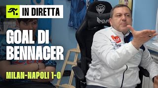 MILAN NAPOLI 10 LA REAZIONE DEI TIFOSI AL GOAL DI BENNACER [upl. by Currie]