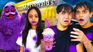 Our Little Sister Drank MCDONALD’S GRIMACE SHAKE Bad Idea [upl. by Annekahs]