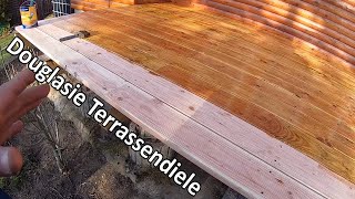 Terrasse selber bauen mit Douglasie Diele Lets Garden Teil2 [upl. by Noel]