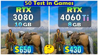 RTX 3080 vs RTX 4060 Ti  Test in 50 games at 1440P max settings [upl. by Kung722]