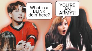 WHEN BLACKPINK AND BTS FOUND OUT THEY BOTH HAVE quotARMLINKquot ARMYBLINK [upl. by Lita]