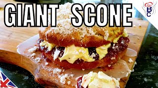 National Cream Tea Day  British Cooking GIANT Scone Recipe Roddas Clotted Cream Recipe [upl. by Noyr]