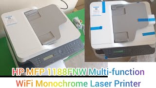 HP MFP 1188FNW Multifunction WiFi Monochrome Laser Printer full details in telugu [upl. by Oruam]