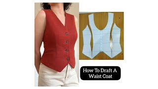 HOW TO DRAFT A WAISTCOAT  WAISTCOAT CUTTING  VEST CUTTING [upl. by Bashemath]