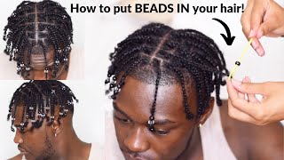 How to put BEADS in your hair  Mens Box Braids Tutorial [upl. by Gilroy]