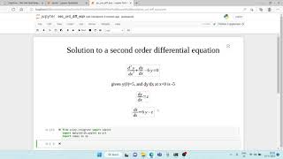 Second Order Differential Equation Using Python [upl. by Wershba]