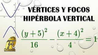 Cómo hallar vértices y focos de una hipérbola vertical [upl. by Ledda]