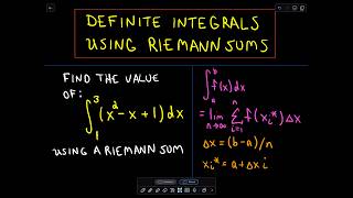 ❖ Calculating a Definite Integral Using Riemann Sums  Part 1 ❖ [upl. by Swann180]