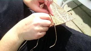 JEWELEECHES leather double loop lacing or blanket stitch sewing with waxed thread [upl. by Ardnasxela]